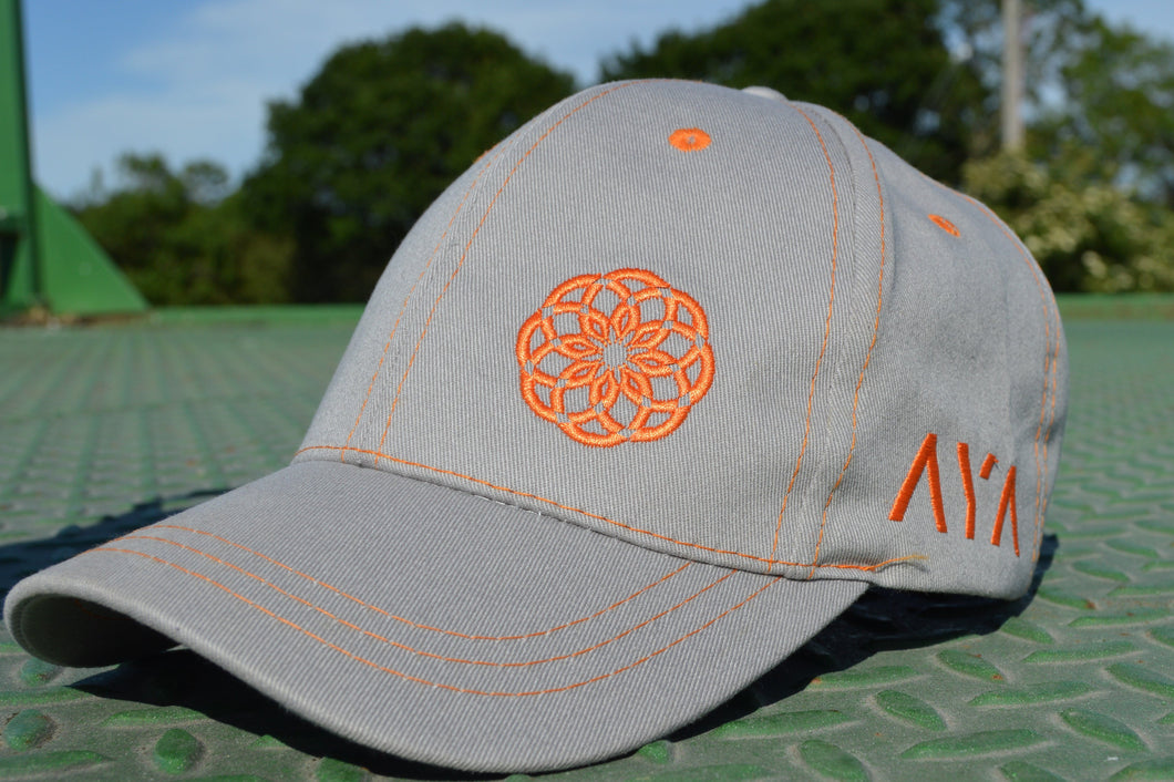Grey cotton baseball cap with AYA branding